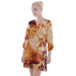Burnt paper texture print design Open Neck Shift Dress