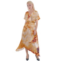 Cross Front Sharkbite Hem Maxi Dress 