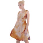 Burnt paper texture print design Knee Length Skater Dress