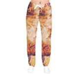Burnt paper texture print design Women Velvet Drawstring Pants