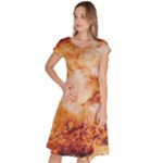 Burnt paper texture print design Classic Short Sleeve Dress