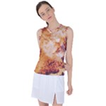 Burnt paper texture print design Women s Sleeveless Sports Top