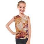 Burnt paper texture print design Kids  Mesh Tank Top
