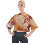 Burnt paper texture print design Mock Neck T-Shirt