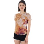 Burnt paper texture print design Back Cut Out Sport T-Shirt