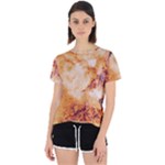 Burnt paper texture print design Open Back Sport T-Shirt