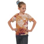 Burnt paper texture print design Kids  Mesh Piece T-Shirt