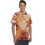 Burnt paper texture print design Men s Polo T-Shirt