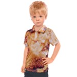 Burnt paper texture print design Kids  Polo T-Shirt