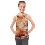 Burnt paper texture print design Kids  Sleeveless Hoodie