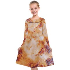 Burnt paper texture print design Kids  Midi Sailor Dress from ArtsNow.com