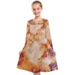 Burnt paper texture print design Kids  Midi Sailor Dress
