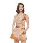 Burnt paper texture print design Women s Crop Top Pleated Skater Rave Skirt