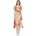 Burnt paper texture print design High Low Boho Dress