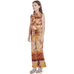Kids  Sleeveless Ruffle Edge Band Collar Chiffon One Piece 