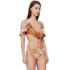 Ruffle Edge Tie Up Bikini Set	 