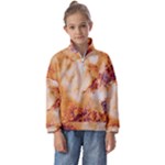 Burnt paper texture print design Kids  Half Zip Hoodie