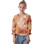 Burnt paper texture print design Kids  Cuff Sleeve Top