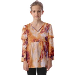 Kids  V Neck Casual Top 