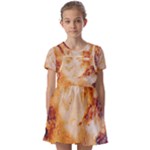 Burnt paper texture print design Kids  Short Sleeve Pinafore Style Dress
