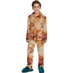 Burnt paper texture print design Kids  Long Sleeve Velvet Pajamas Set