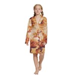 Burnt paper texture print design Kids  Long Sleeve Velvet Lounge Robe