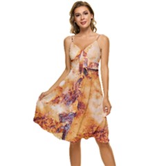 Sleeveless Tie Front Chiffon Dress 