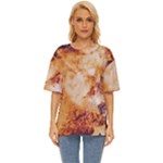 Burnt paper texture print design Oversized Basic T-Shirt
