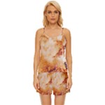 Burnt paper texture print design Satin Pajama Short Set