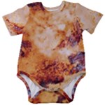 Burnt paper texture print design Baby Short Sleeve Bodysuit