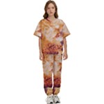 Burnt paper texture print design Kids  T-Shirt and Pants Sports Set
