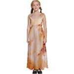 Burnt paper texture print design Kids  Satin Sleeveless Maxi Dress