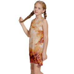 Kids  Halter Collar Waist Tie Chiffon Dress 