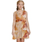 Burnt paper texture print design Kids  Sleeveless Tiered Mini Dress