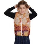 Burnt paper texture print design Kids  Stylish Hooded Puffer Vest