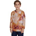 Burnt paper texture print design Kids  Crewneck Sweatshirt