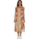 Burnt paper texture print design Sleeveless Shoulder Straps Boho Dress