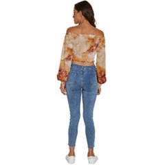 Long Sleeve Crinkled Weave Crop Top 