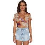 Burnt paper texture print design V-Neck Crop Top