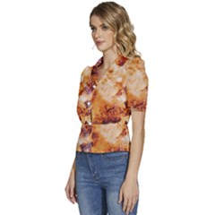 Puffed Short Sleeve Button Up Jacket 