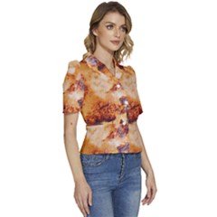 Puffed Short Sleeve Button Up Jacket 