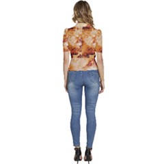 Puffed Short Sleeve Button Up Jacket 