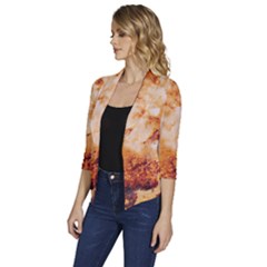 Women s Draped Front 3/4 Sleeve Shawl Collar Jacket 