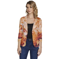Women s One-Button 3/4 Sleeve Short Jacket 