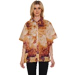 Burnt paper texture print design Women s Batwing Button Up Shirt