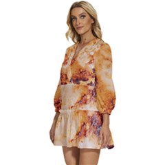 V-Neck Placket Mini Dress 