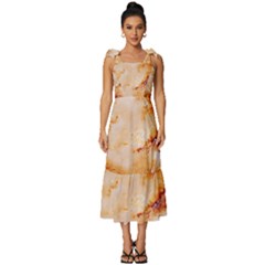 Tie-Strap Tiered Midi Chiffon Dress 
