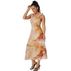 Tie-Strap Tiered Midi Chiffon Dress 