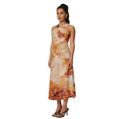 Sleeveless Cross Front Cocktail Midi Chiffon Dress 