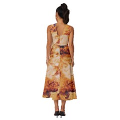 Sleeveless Cross Front Cocktail Midi Chiffon Dress 